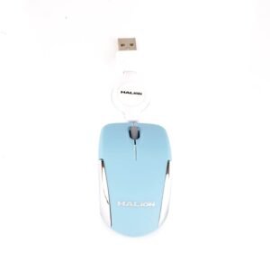 Mouse Halion Hermes Mini M1858 USB Celeste Retractil